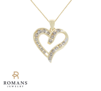 Diamond Heart Pendant 10k Yellow Gold