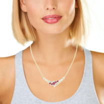 Ruby Diamond Necklace 10KY 0.47 CTW Rub. 0.12 CTW Dia. 