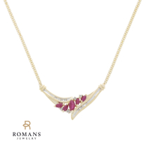Ruby Diamond Necklace 10KY 0.47 CTW Rub. 0.12 CTW Dia. 