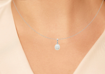 Pearl Diamond Pendant 10K White Gold 0.01CTW