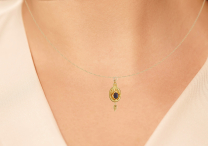 Garnet 14K Yellow Gold Pendant 1880's 0.70CT