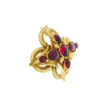 Garnet 1880's Victorian Era 14K Yellow Gold Pendant 8.95CTW