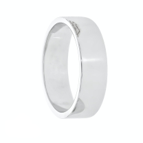 Flat Band 14K White Gold