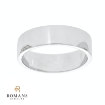 Flat Band 14K White Gold