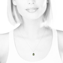 14K Green Tourmaline Diamond Pendant
