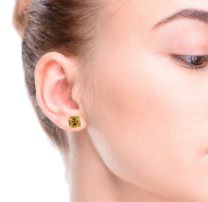 14K Rose Gold Citrine Stud Earrings 5.44CT