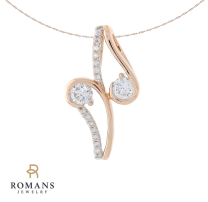 Diamond Pendant Necklace 14K Rose Gold 0.37CTW