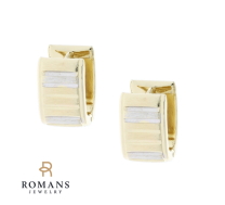 Hoop Earrings in 14K Two-Tone Gold.