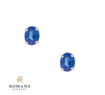 Sapphire Stud Earrings 14KW 0.90CTW