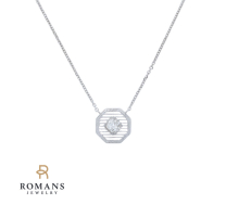 14K White Gold 1920's Diamond Necklace 