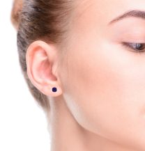 14K White Gold Amethyst Stud Earrings 