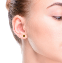 14K White Gold Citrine Stud Earrings 
