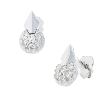 Vintage Diamond Stud Earrings 14K White Gold 0.36CTW