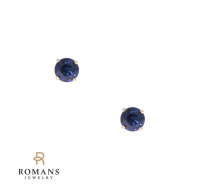 Blue Sapphire Studs 14K Yellow Gold