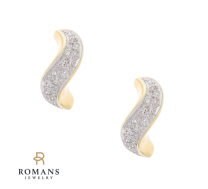 Diamond Pave Earrings 14KY Dia. 0.32TW