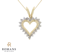 Heart Diamond Pendant 14K Yellow Gold