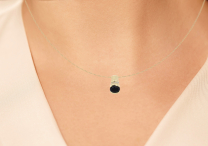 Onyx Diamond Pendant 14K Yellow Gold 