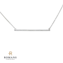 Diamond Bar Necklace 14K White Gold 0.13CTW