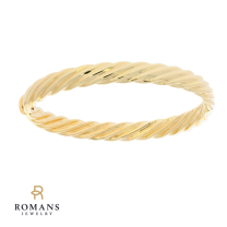 Twisted Bangle Bracelet 14K Yellow Gold 16.8g