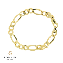 Semi-Solid Figaro Chain 10K Yellow Gold