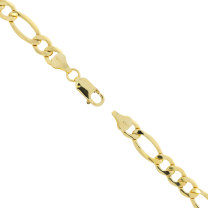 Semi-Solid Figaro Chain 10K Yellow Gold