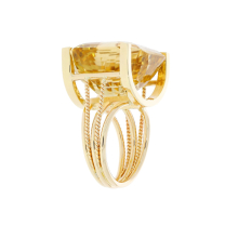 Citrine 30 CT Ring 14K Yellow Gold