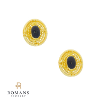 Sapphire 18K Yellow Gold Stud Earrings 1CT