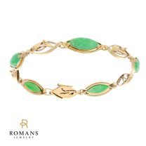 Jade Bracelet 14K Yellow Gold