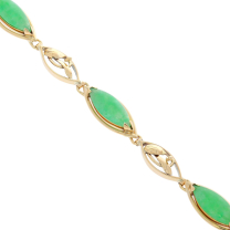 Jade Bracelet 14K Yellow Gold