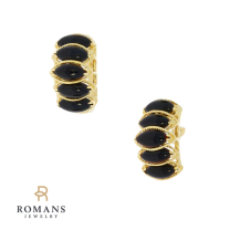 Onyx 14K Yellow Gold Earrings 1.35CTW