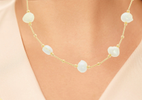 Pearl Beaded Necklace 14K Yellow Gold