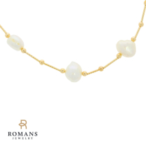 Pearl Beaded Necklace 14K Yellow Gold