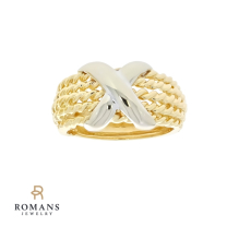 X Rope Ring 14K Two Tone