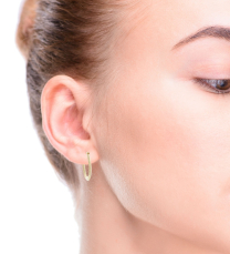 Engraved Hoop Earrings 14K Yellow Gold