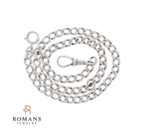 Sterling Silver Pocket Watch Link Chain 1880s