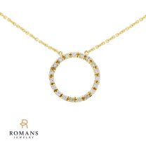 Floating Round Diamond Necklace 18K Yellow Gold