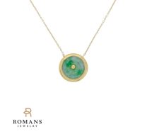 Jade Pendant 22K & 24K Chain 14K 18"