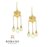 22K Gold Lemon Quartz Earrings
