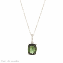 14K Green Tourmaline Diamond Pendant