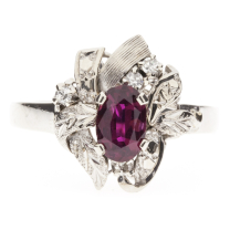 18K Vintage Ruby Diamond Ring