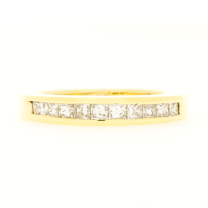 Channel Set princess Cut Diamond Band 18KY .50CTW 