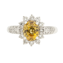 14K Yellow Sapphire Diamond Ring