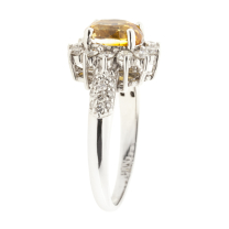 14K Yellow Sapphire Diamond Ring