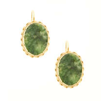 14K Carved Jade Dangle Earrings