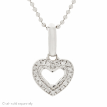 18K Heart Shaped Diamond Pendant