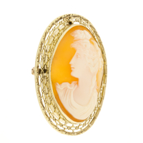 Retro 1940's Filigree Cameo Pendant & Brooch