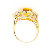 14K Filigree Citrine Diamond Ring