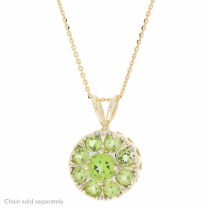 Halo Peridot 14K Pendant