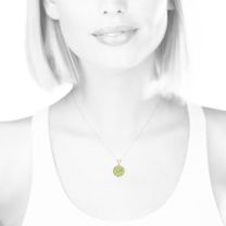 Halo Peridot 14K Pendant