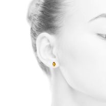 Oval Citrine 14K Yellow Gold Stud Earrings